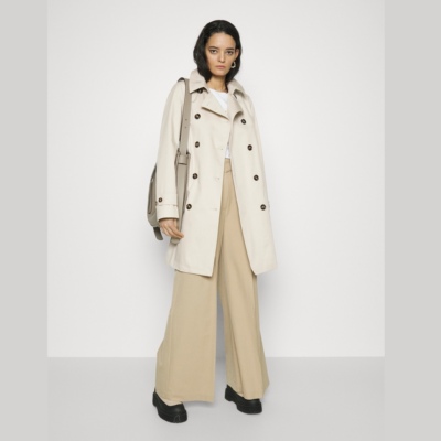 收腰英伦风风衣中长款休闲外套