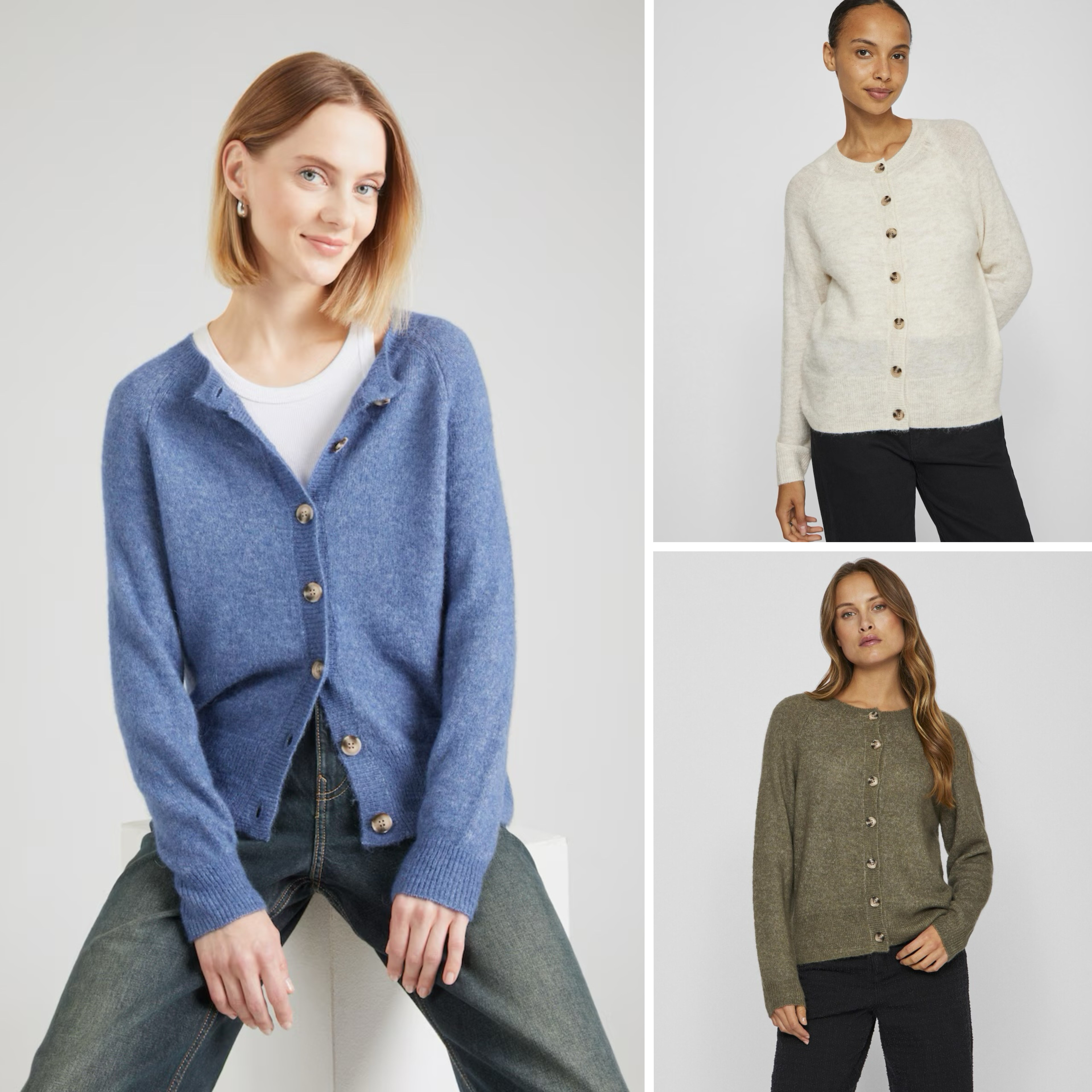 丹麦Vil@休闲圆领插肩袖开衫