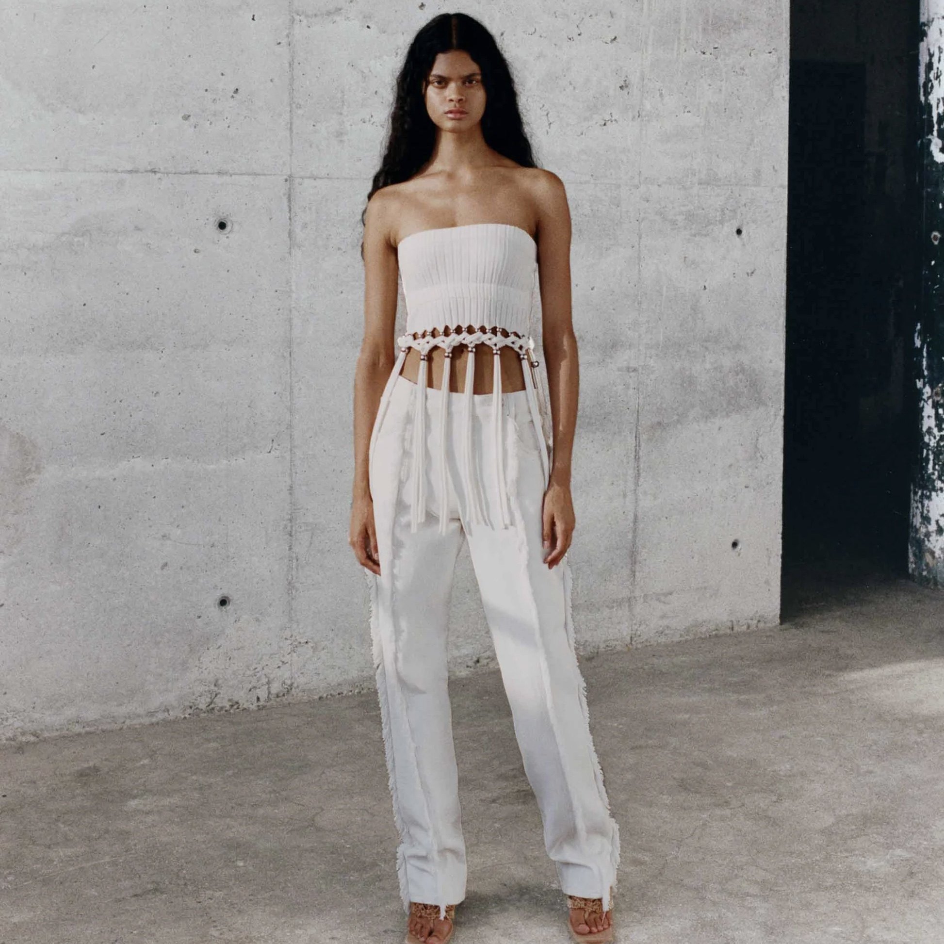 澳大利亚先锋设计师DL 女款 $490 解构主义流苏钢珠罗纹抹胸 三色,女装/女士精品,抹胸,淘宝优惠券,粉丝福利购,淘宝优惠卷