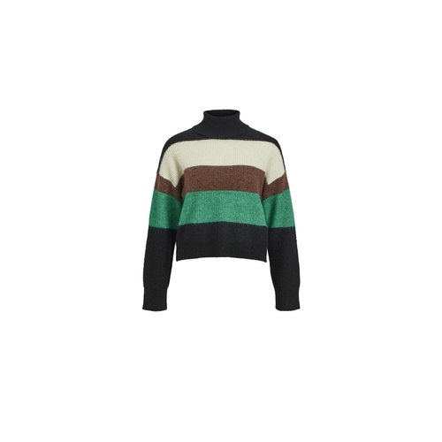 丹麦极简OB条纹高领罗纹针织衫