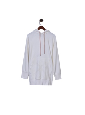 澳洲高端浪漫美学zim*ermann 棉 白色抽绳毛圈套头中长款连帽卫衣