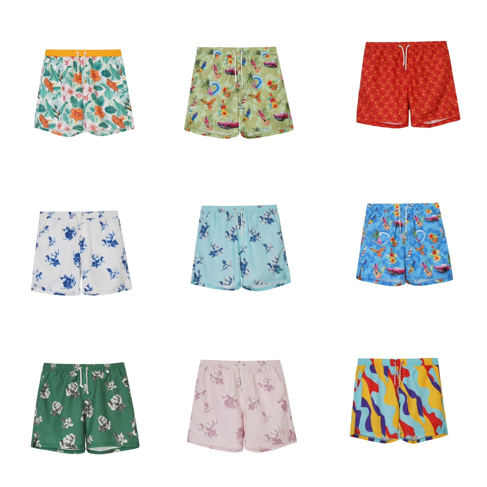 洛杉矶轻奢G 男款 休闲印花松紧腰直筒沙滩短裤 合集,男装,休闲裤,淘宝优惠券,粉丝福利购,淘宝优惠卷