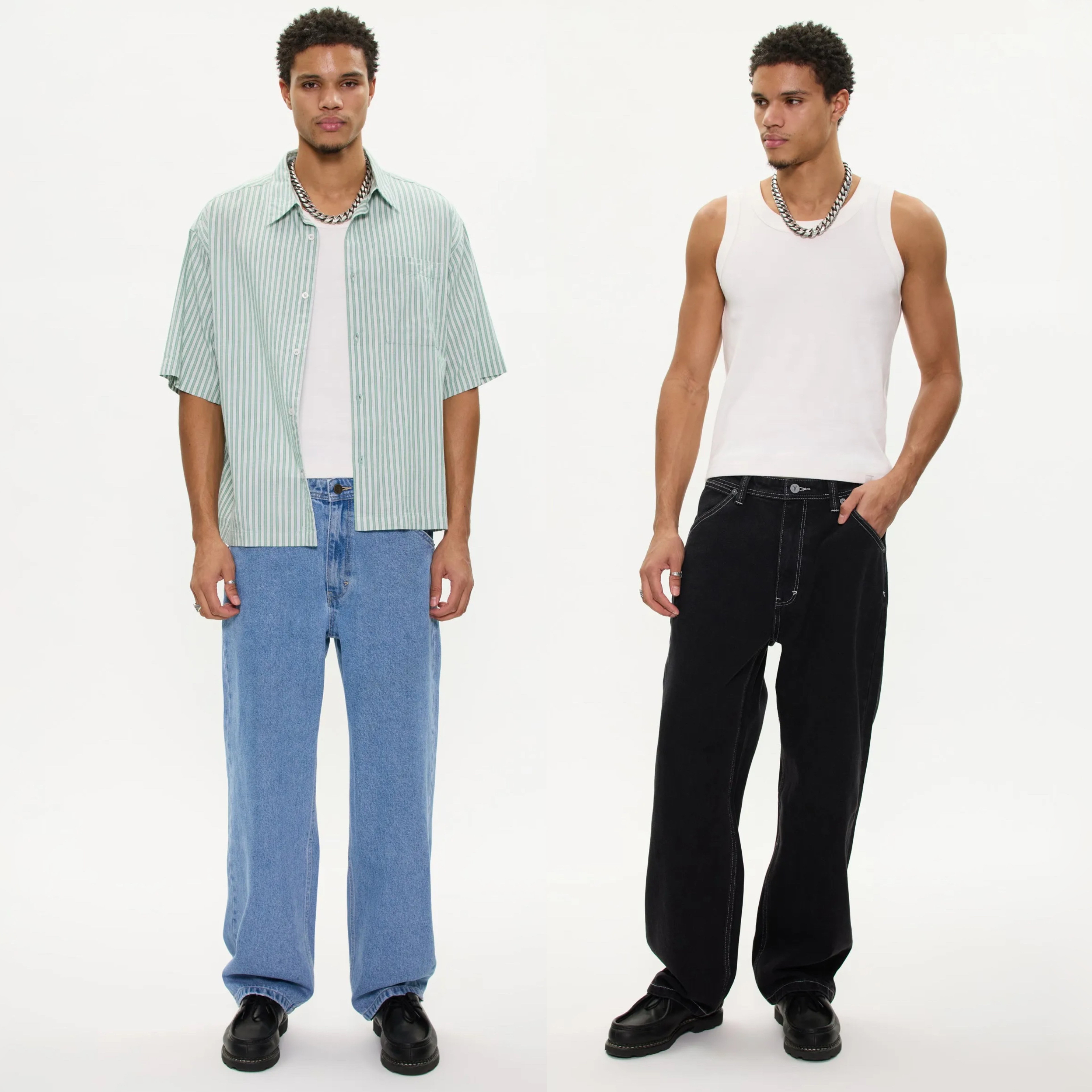 澳大利亚Abr@nd阔腿直筒牛仔裤