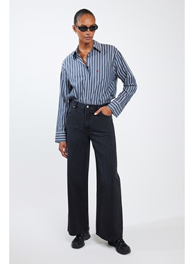 澳洲0DE 女款 Casey 水洗中腰五口袋休闲阔腿牛仔裤 四色