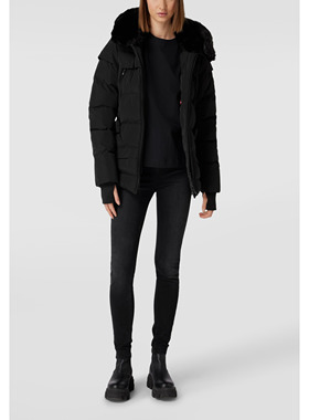 德系户外 女款 TIV 382 绗缝防水防风双链头连帽带毛领棉服