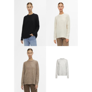 针织衫 丹麦极简OB 经典 ellie花纱圆领套头长袖 四色 羊毛