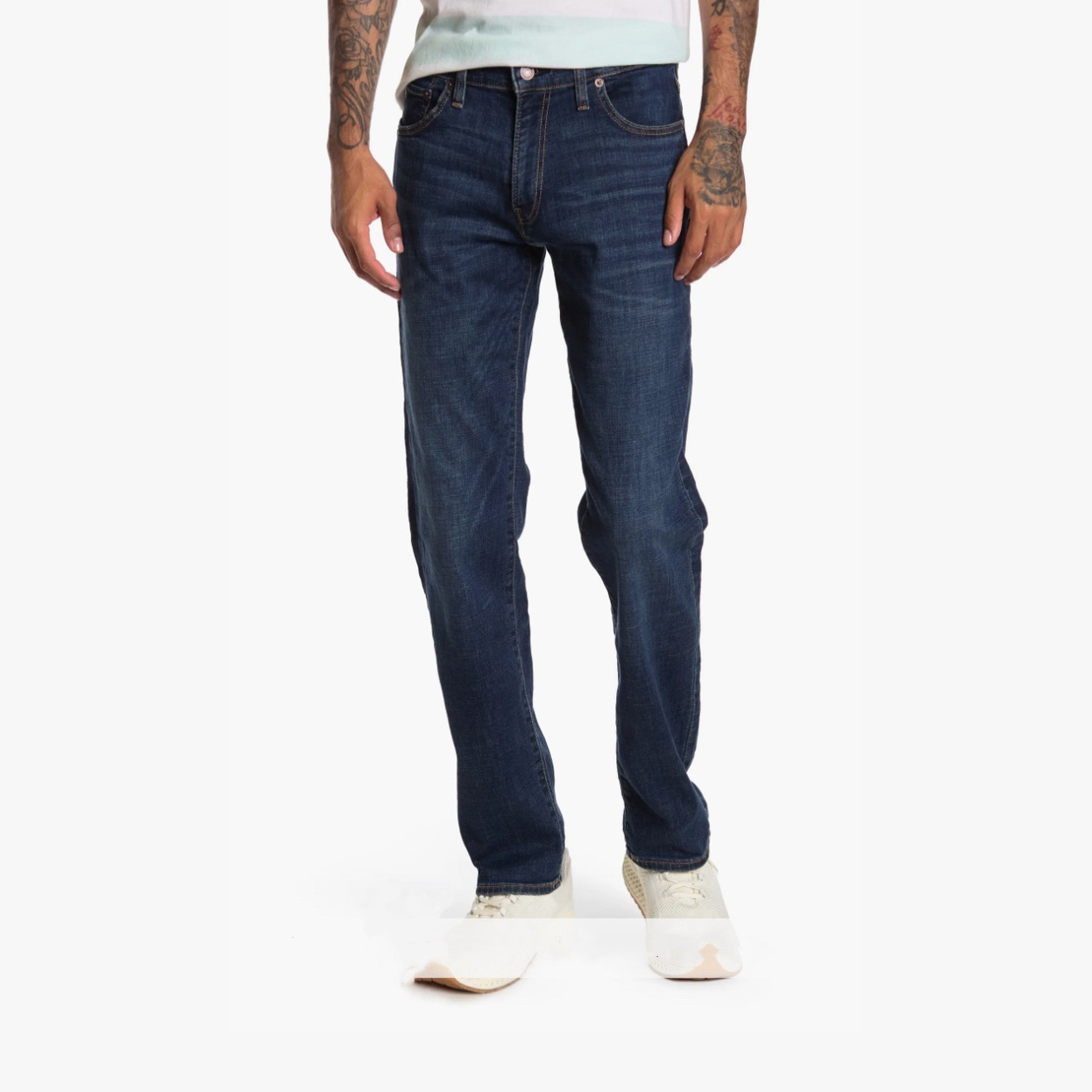 美系中产LB221深蓝色水洗直筒裤