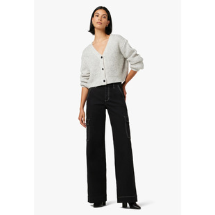 阔腿牛仔裤 FARAH黑色明线缝线高腰工装 女款 洛杉矶轻奢j