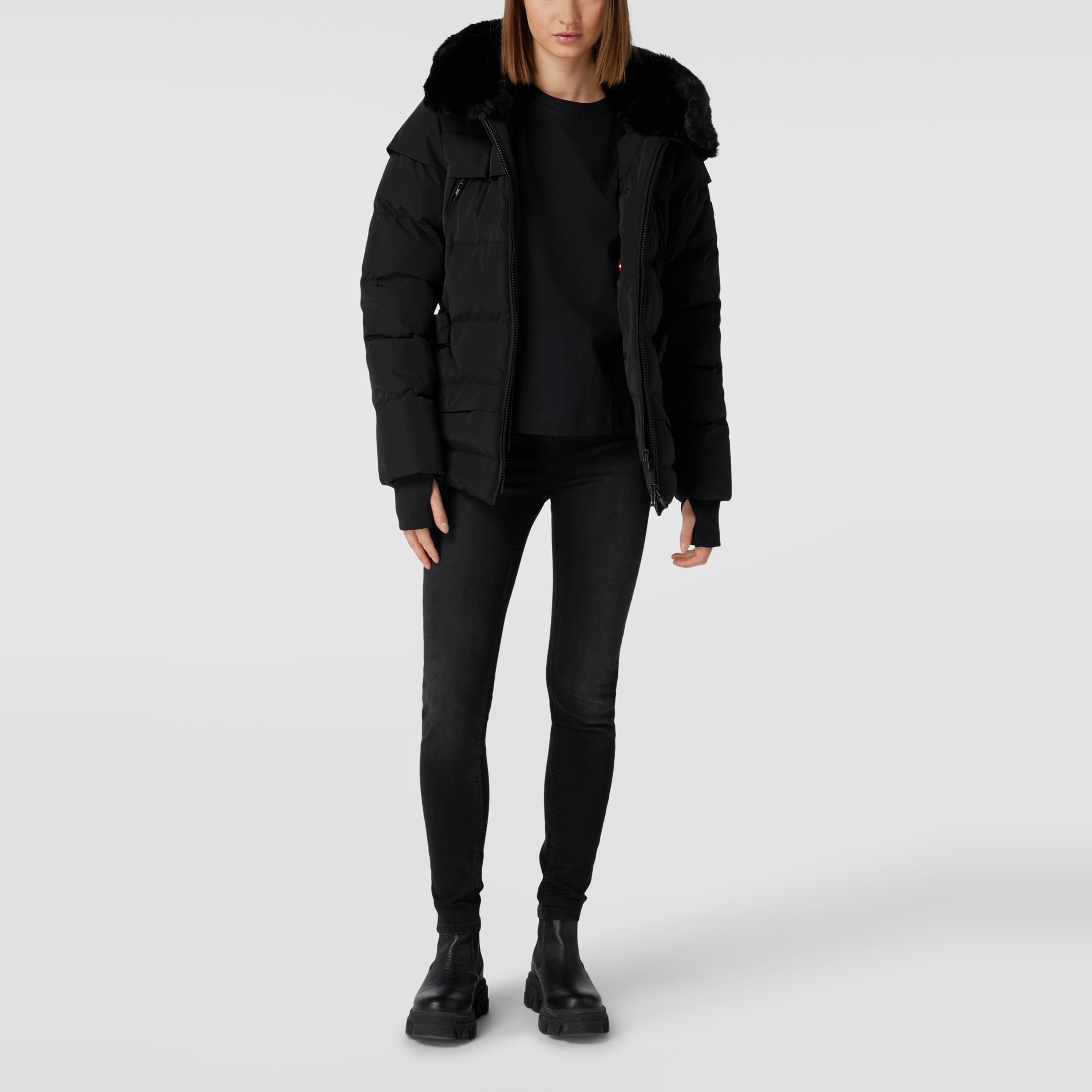 绗缝防水防风双链头连帽棉服