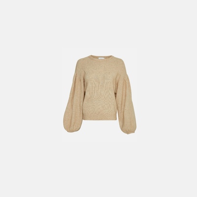 丹麦极简MC休闲圆领灯笼袖针织衫