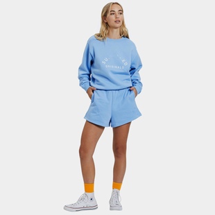 澳洲s女款 多色秋冬Oversized印花圆领套头男友风短款抓绒卫衣