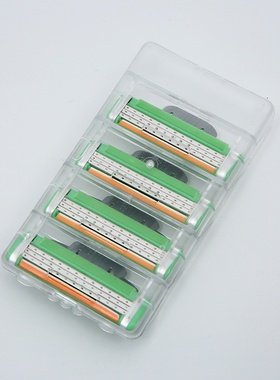 经典绿色3层剃须刀片手动剃须刀刮胡刀片不锈钢老式剃须刀4个