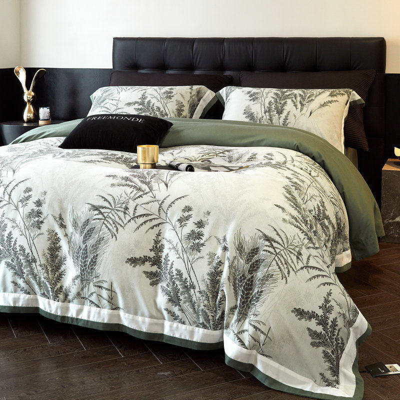 轻奢天丝棉轻磨毛四件套柔软被套床单复古欧式数码印花床上用品