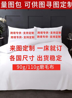 跨境三件套家纺床品3d数码印花套件bts90磨毛布单被套定 制