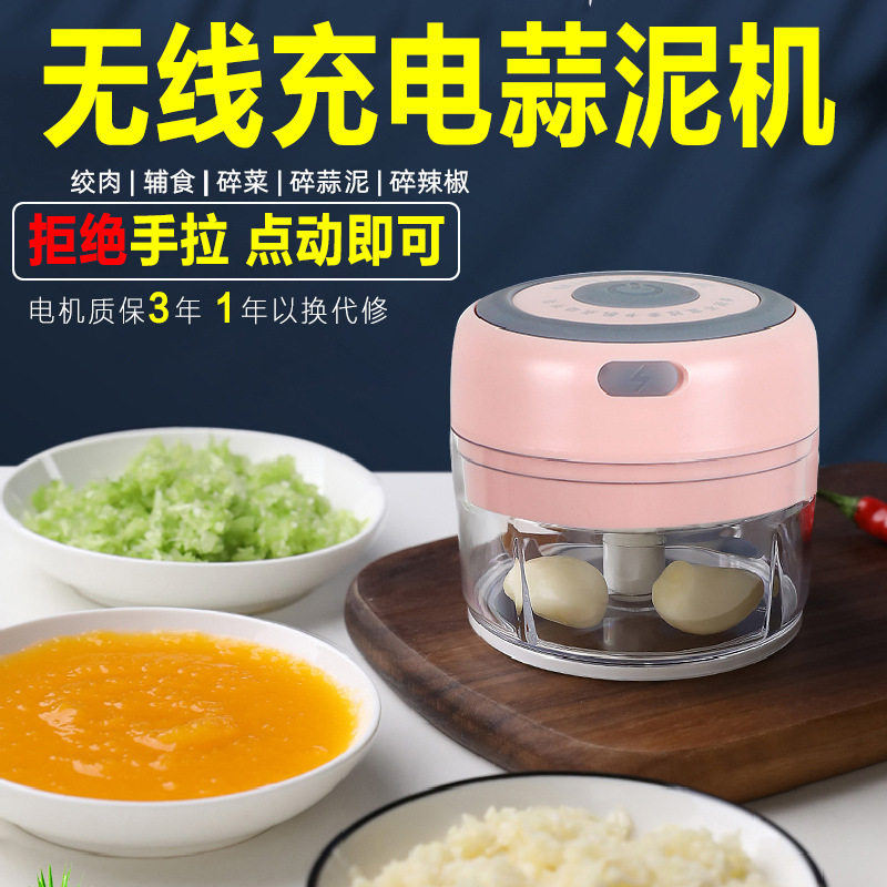 家用切菜电动蒜泥机蒜泥器打蒜蓉捣蒜器婴儿迷你料理机宝宝辅食机