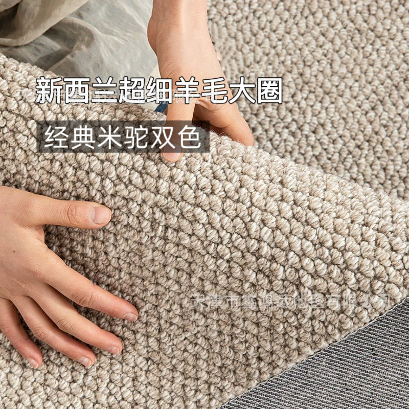 新西兰羊毛地毯侘寂简约轻奢客厅卧室地毯耐脏家用满铺定制高级感