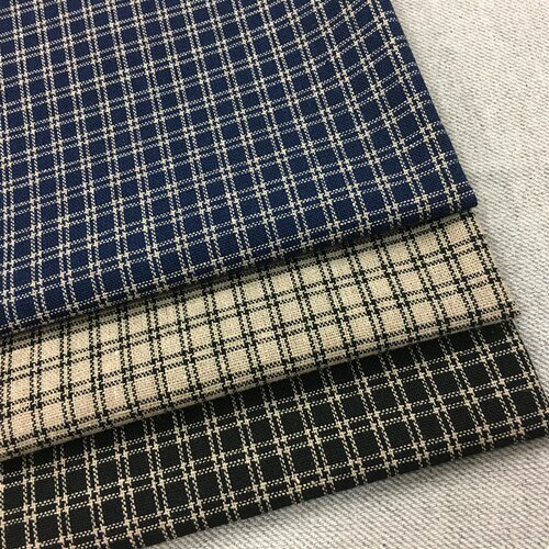 现货供应春夏男女装 亚麻棉色织格子布 手感好 衬衫面料 麻布