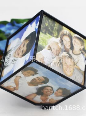立方体6面5寸魔方旋转相框桌面时尚摆台电动可换画相架婚纱相片架