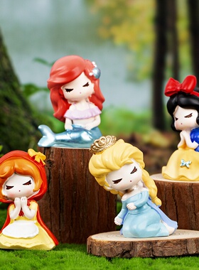 童话故事美人鱼白雪公主车载摆件家居桌面装饰摆设潮玩迷你手办