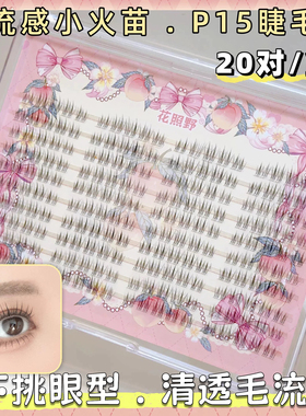 花照野P15大容量睫毛书自然妈生毛流感小火苗假睫毛