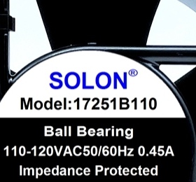 全新SOLON 17251B110 110-120V 50/60HZ 0.45 17cm厘米 散热风扇