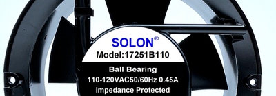 全新SOLON 17251B110 110-120V 50/60HZ 0.45 17cm厘米 散热风扇