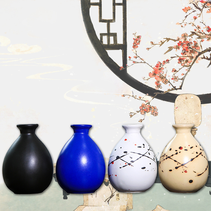 一斤装陶瓷酒瓶土陶酒坛子古风小酒罐日式创意摆件白酒壶果酒空瓶