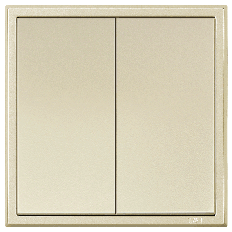 天基极简系列86型双控开关面板 二开三开双联开关 香槟金色