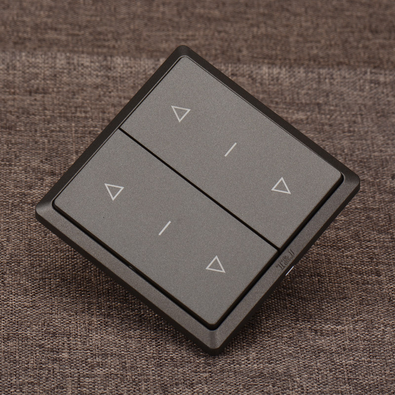 天基品牌一位电动窗帘回弹式开关 二开松手复位自动断开型 多颜色