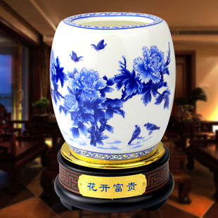 悦鸿笔筒青花瓷笔筒创意办公桌摆件送老师的礼物实用礼品教师节礼