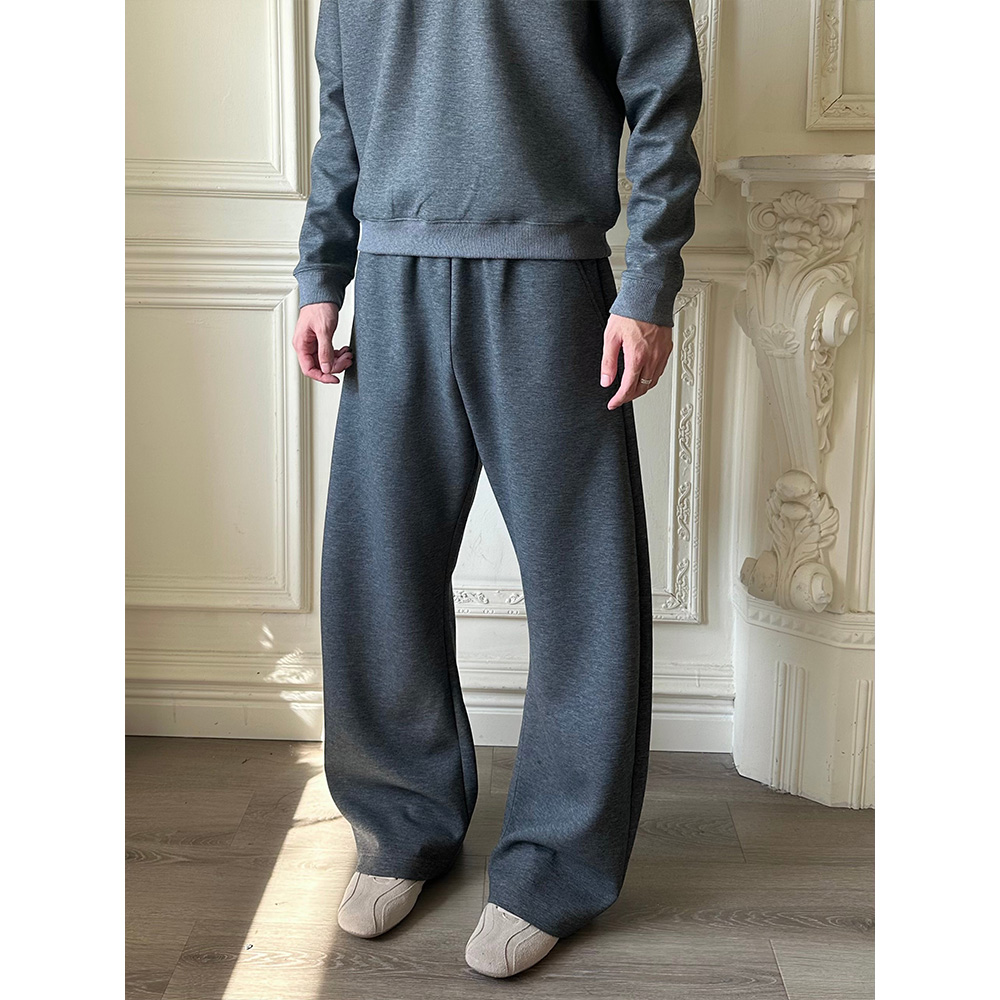 WESSK420克空气层抗起球弯刀卫裤男女宽松休闲直筒运动裤潮