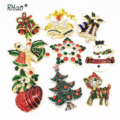 滴油珐琅圣诞鹿铃铛手套镶钻花环胸针雪人南瓜袜子圣诞老人树胸针
