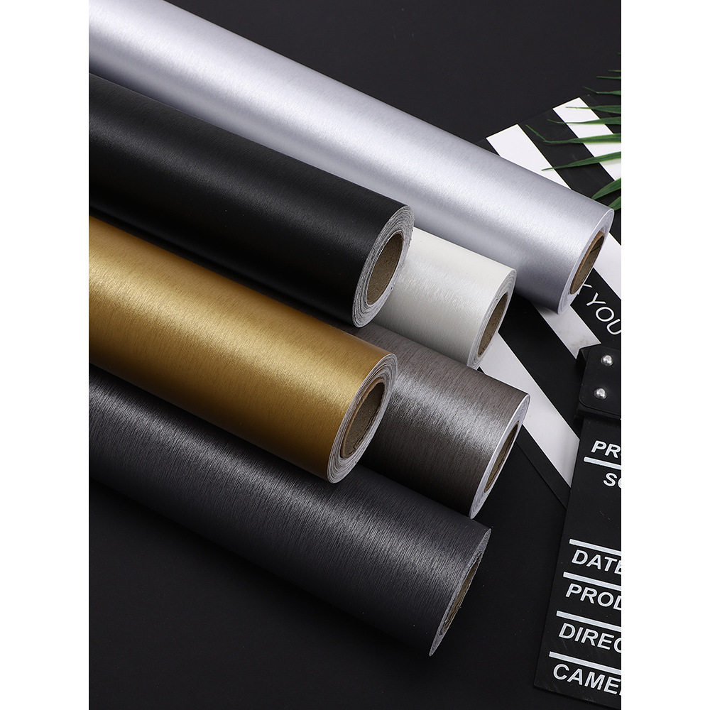 冰箱翻新贴纸全贴自粘双开门拉丝金属贴膜防水仿不锈钢电梯门墙纸