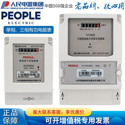 人民电器电子式有功电能表DTS858