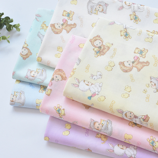 日本进口Quiltgate卡通布料可爱娃娃全棉印花布DIY手工童装面料