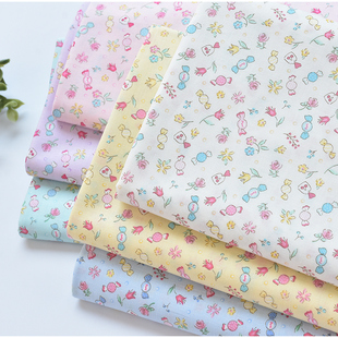 日本进口纯棉卡通布料甜美糖果Quiltgate印花布DIY手工童装面料