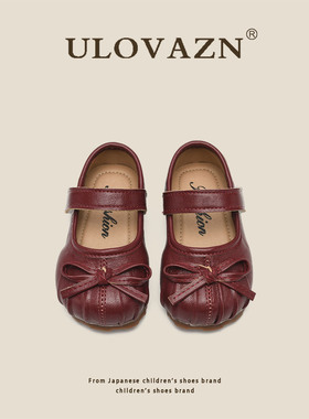日本Ulovazn童鞋~女童小皮鞋2025新款宝宝鞋子洋气百搭儿童公主鞋