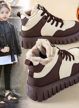 英国Netx Kiss女童棉鞋冬季2024新款儿童加绒雪地靴保暖运动棉靴