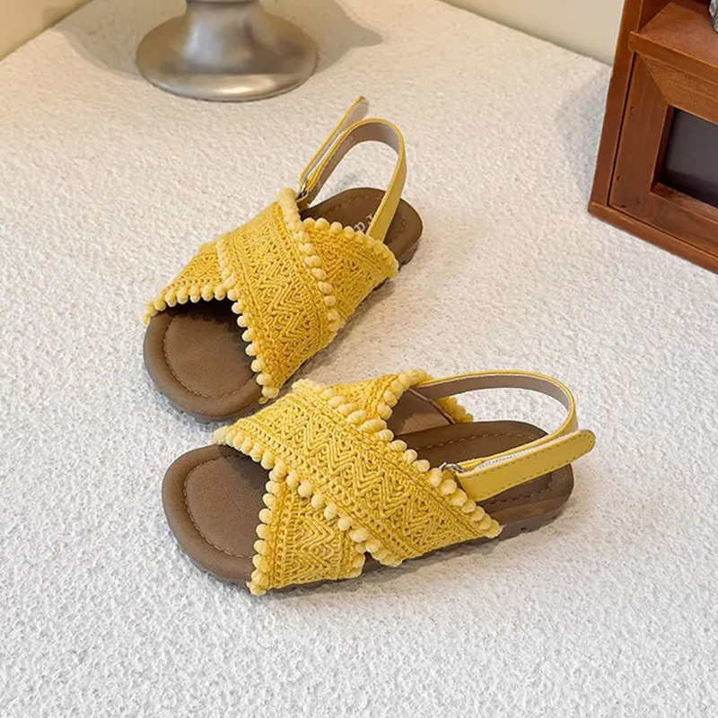 英国netx road女童民族风凉鞋2025夏季款休闲软底复古编织沙滩鞋