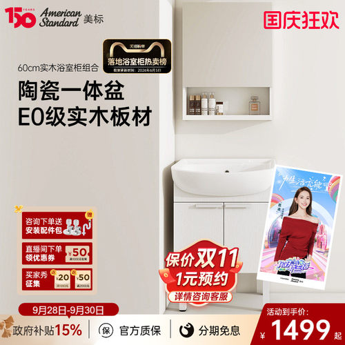 美标陶瓷大肚盆智能环保浴室柜