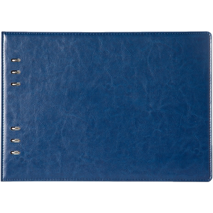 A4 横式皮面活页笔记本 可拆卸记事本横版大号 手账空白本横线本思维导图 定制做可印logo活页笔记本子