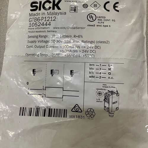 全新SICK光电GTB6-P1212，货号1052444，仓