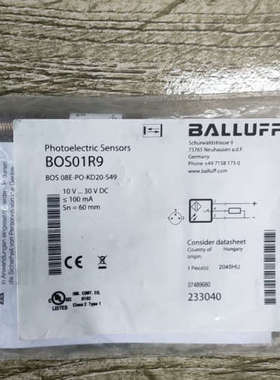 议价“全新原装” BALLUFF巴鲁夫 BOS01R9 BOS