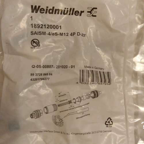 议价商品全新原装正品魏米勒  1892120001  SAISM-