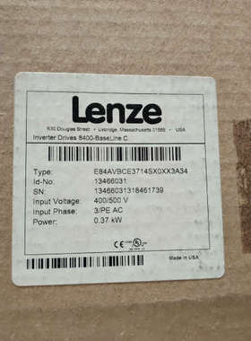 议价商品伦茨8400变频器E84AVBCE3714SX0XX3A34