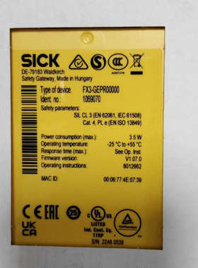 议价商品SICK FX3-GEPR00000安全控制模块2个，(