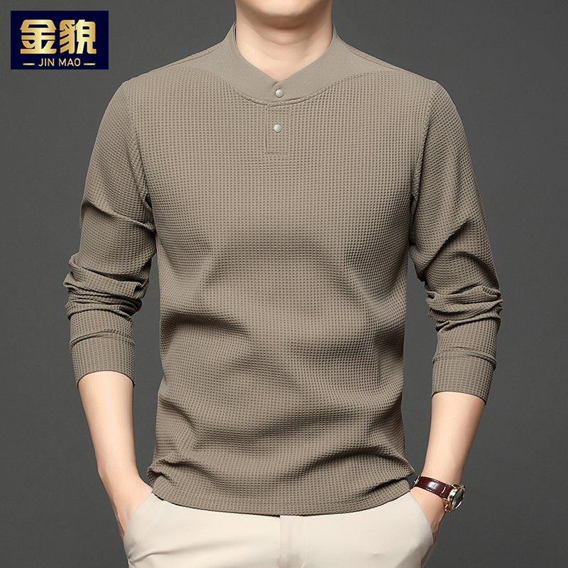 2026新款长袖t恤男士卫衣中年宽松体恤薄款春秋装上衣服打底小衫T