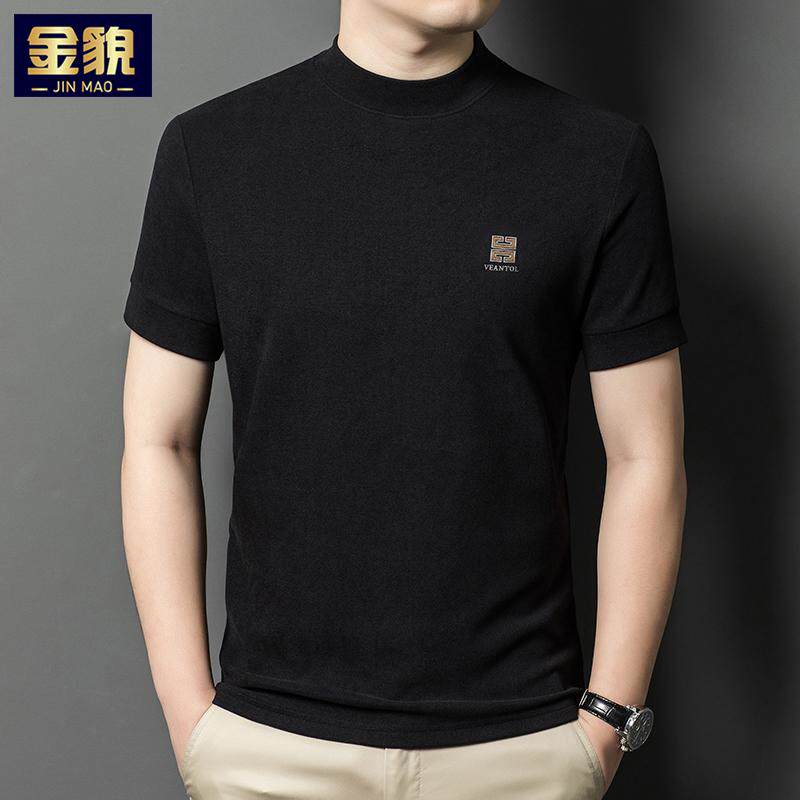 金貌圆领男士德绒短袖T恤