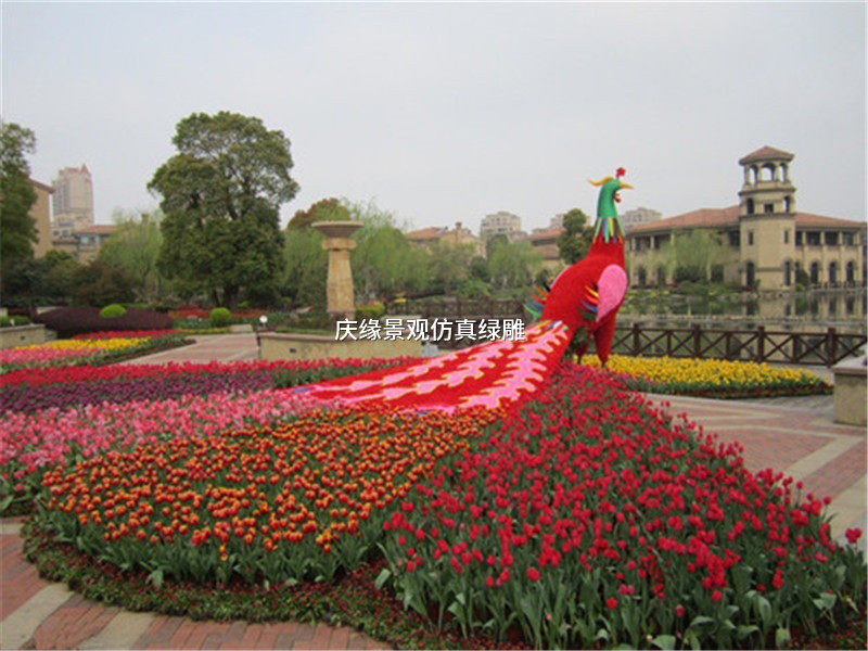 孔雀造型绿雕花掉 仿真植物孔雀雕塑 园林景观雕塑花卉景观孔雀