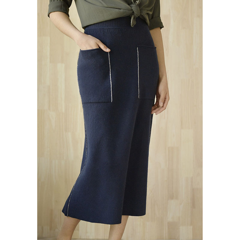 APCSHOP纯色包臀长款羊绒半身裙